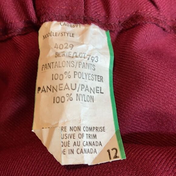 Vintage High-Waisted Burgundy Trousers – Classic Tailored Straight Leg Pants - Picture 9 of 9